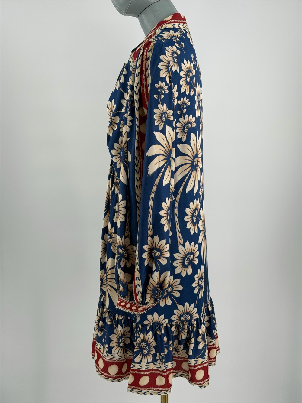 🆕 FARM Rio 🧿 NWOT Luna Floral Printed Mini Dress, Blue - Sz Large - Picture 10 of 16